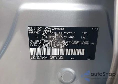 2018 Toyota Rav4 Xle z USA, uszkodzony, nr VIN JTMRFREV4JD232352